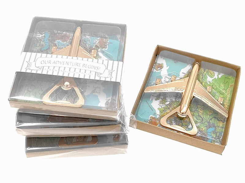 Kinteshun Airplane Bottle Opener with Gift Box Packing for Wedding Party Favor(12pcs,Dark Golden Tone) - Image 4